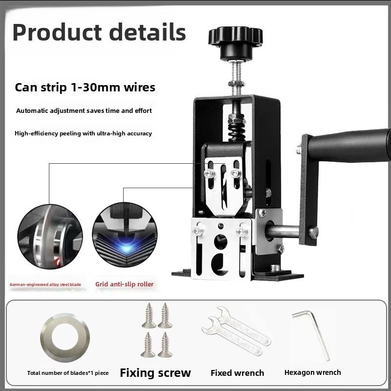 Manual Wire Stripper Tool with Hand Crank for 1-25mm Cable Electric Drill Compatible Electrical Work Tool for Electricians DIY