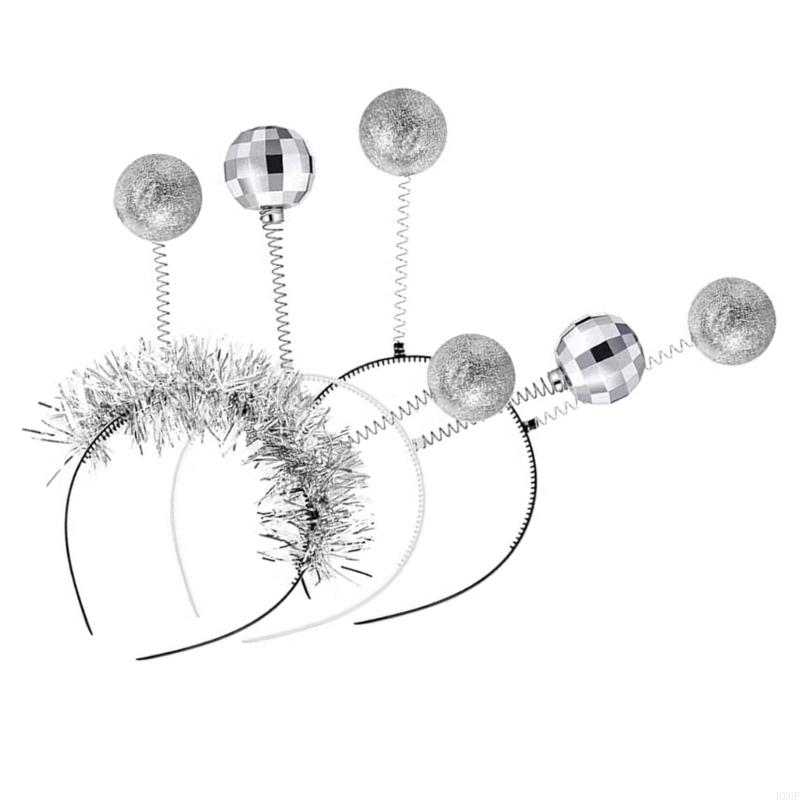 HX6F Glittering Powder Alien Headband Disco Party Hairhoop Costume Hairhoop Nightclub Funk Party Headwear Hair Decors