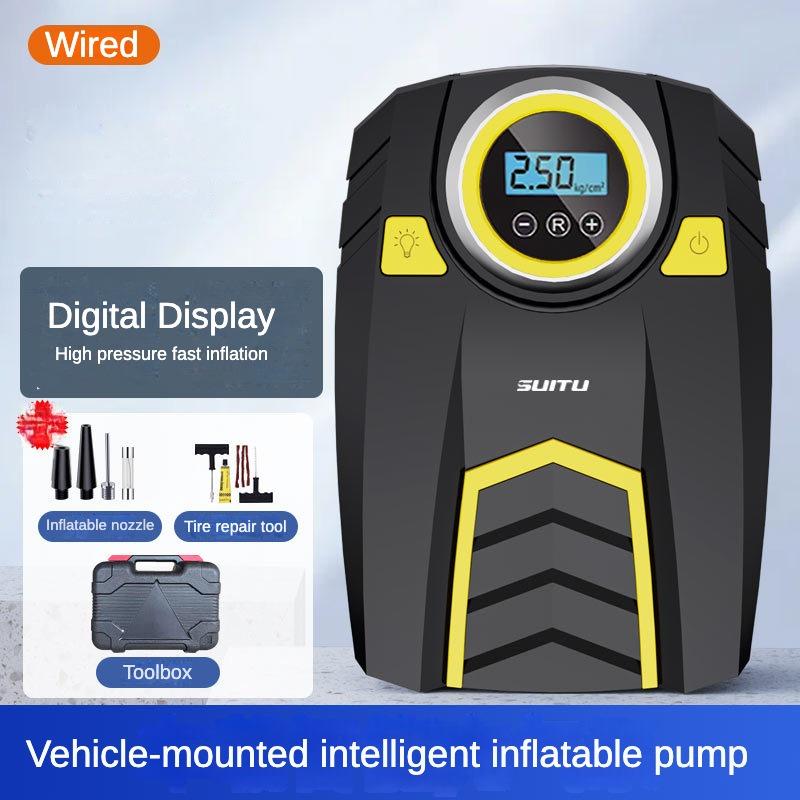 Car Mounted Portable Air Pump Emergency Tire Digital Display Car Mounted Air Pump Intelligent Tire Pressure Measurement Pump