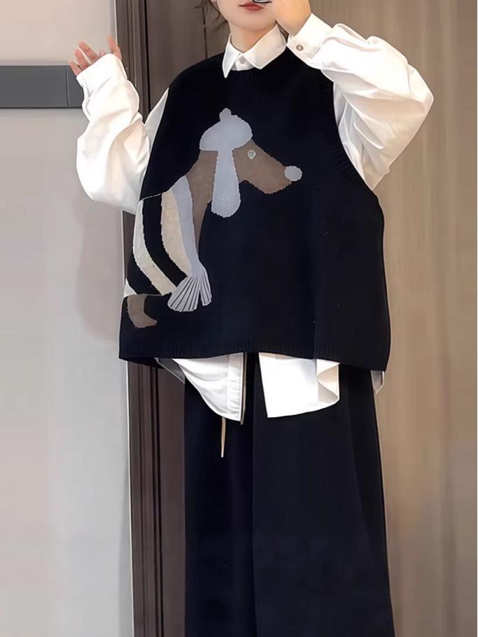 Korean Style Long Sleeve White Shirt for Women - 2026 Spring/Autumn, Versatile Loose Fit, Layered Temperament Top