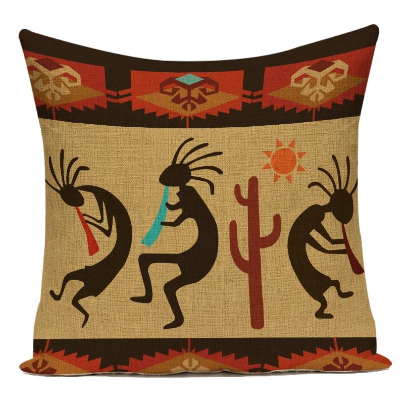 African Style Animal Elephant Geometric Polyester Pillow Covers Decorative Sofa Home Cushion Cover For Living Room Decoration