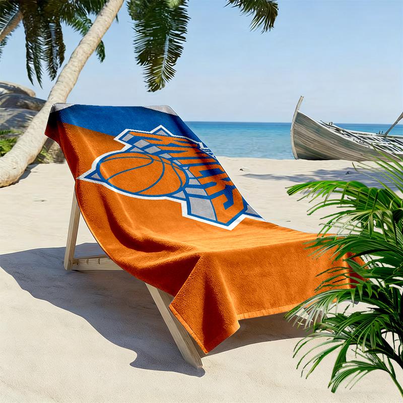 York Knicks Print Beach Towel, Large Soft Quick Dry Towel for Beach Camping Swimming