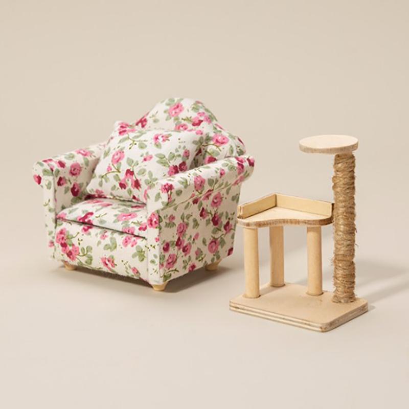 1: 12 Dollhouse Home Furnishings Mini Cat Toy Furnishings Cat Climbing Rack