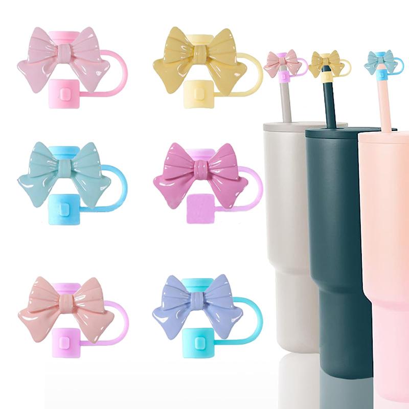 Bow Straw Cover Silicone Straw Covers Cap For 30&40 Oz Tumblers Reusable Straws Cute Tumbler Straw Topper Accessories