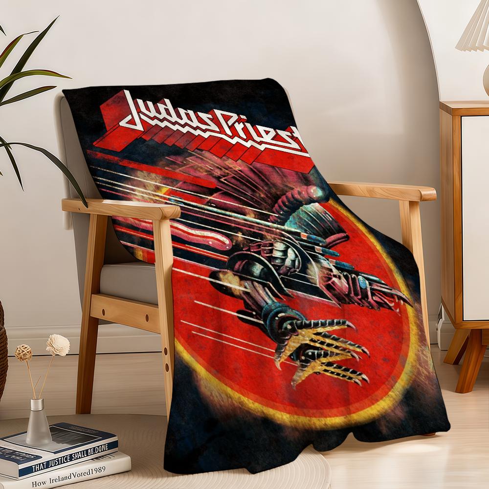 Blanket Throw Super Band Cosy Plush Living Room Sofa Rock Couch P-PriestS-ES Childish Birthday J-Judas-ES Gifts