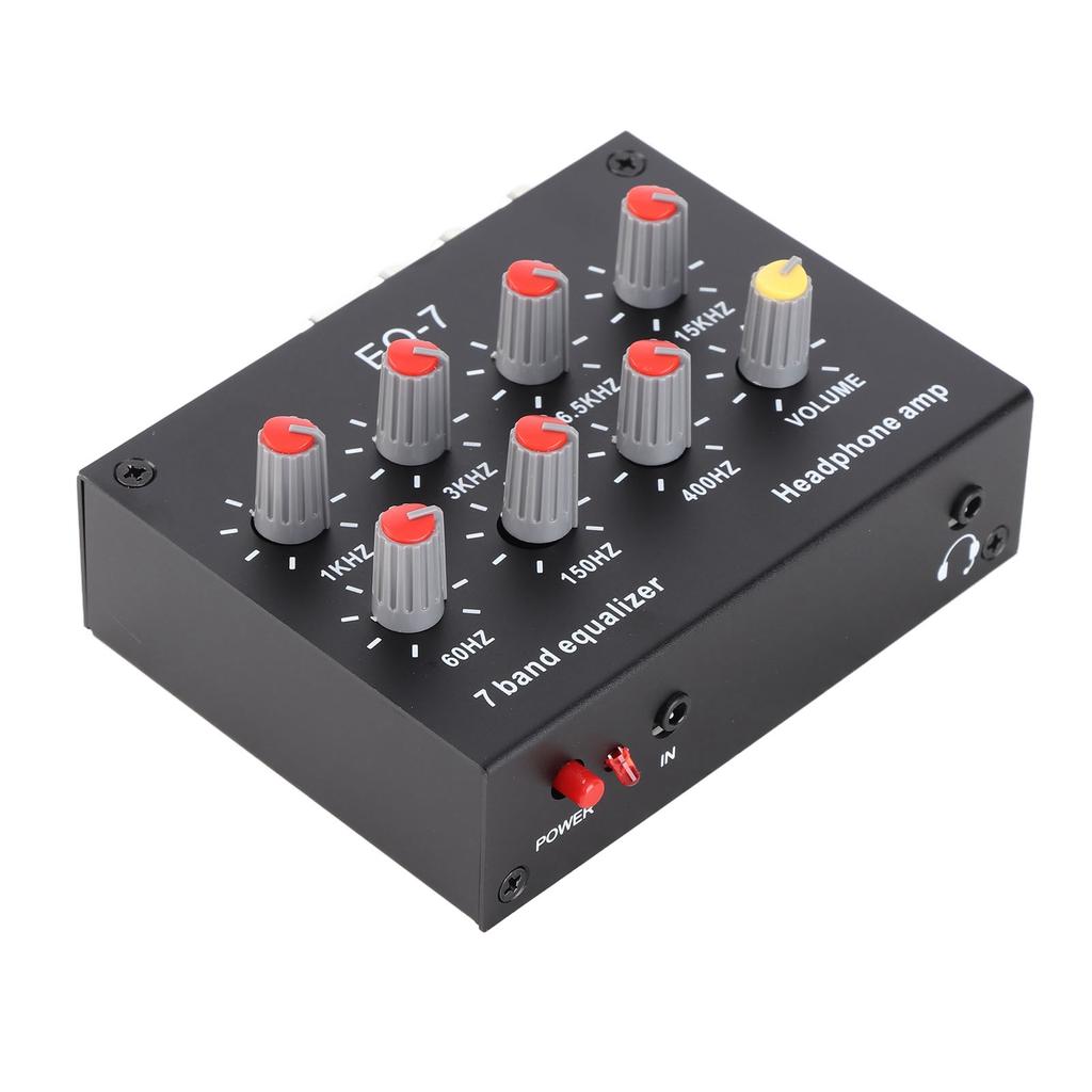 7 Band Sound Equalizer 12dB High Bass Adjustment Dual Channel Digital Equalizer