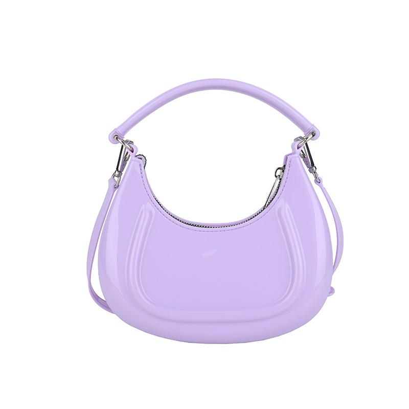 

Solid color pressed shell texture chain bag women s new trendy fashion portable shoulder messenger bag фиолетовый