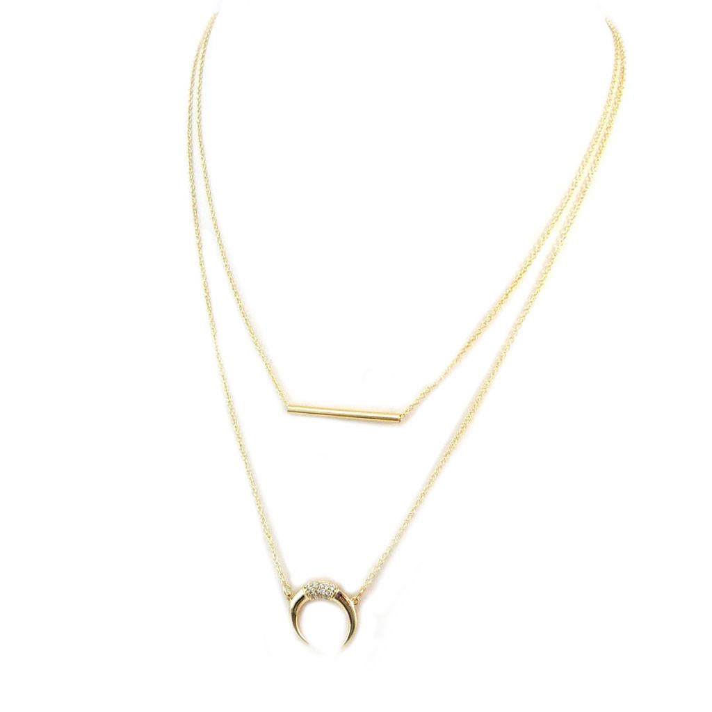 

7bis [P3897] - Золотое колье ручной работы Boho (2 ряда).