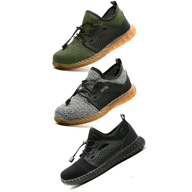lightweight breathable mesh steel bag head anti-smash, anti-puncture, non-slip soft sole safety work shoes
