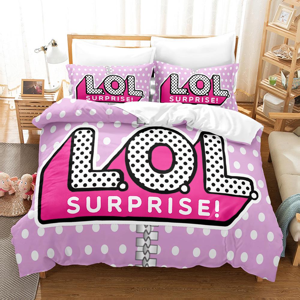 3D Digital Printing Cartoon Surprise Doll Three-Piece Set Bedding Two-Piece Set
