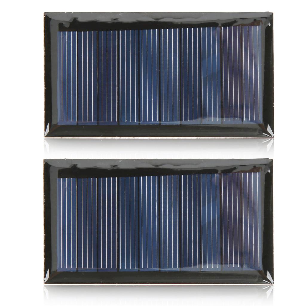 2Pcs Solar Panel Good Light Transmittance 0.3W 5V 60MA 68x37mm Polysilicon Solar Cell Panel for Low
