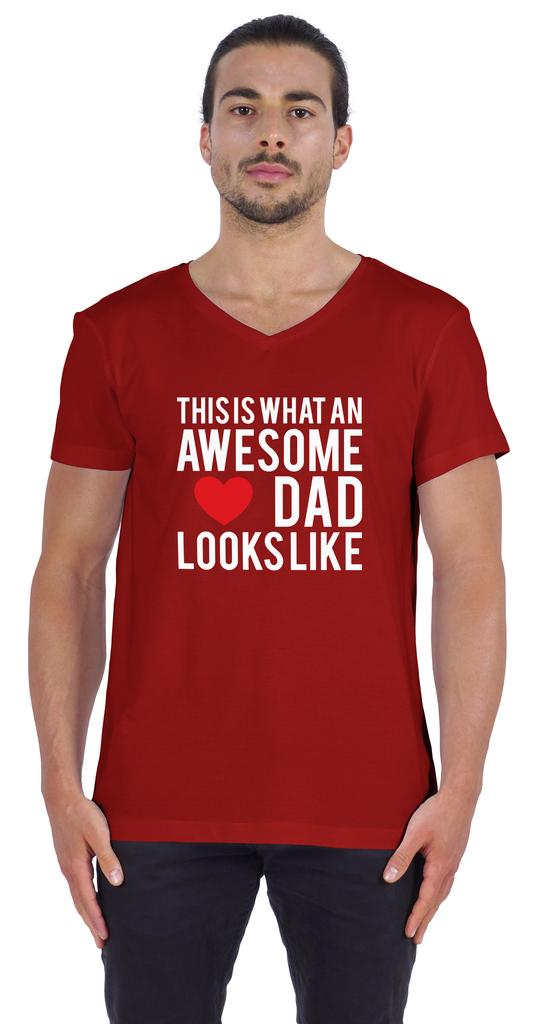 Inkmeso   This Is What An Awesome Dad Looks Like   Quotes Tshirt For Men Cotton Jersey Novelty Humor Tee