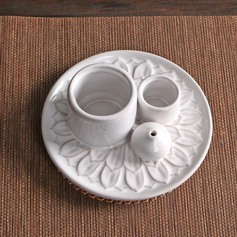 Handmade Ceramic Smudge Bowl  Palo Santo Holder Multi-Purpose Incense Sage Candle Burner for Energy Cleansin Meditation