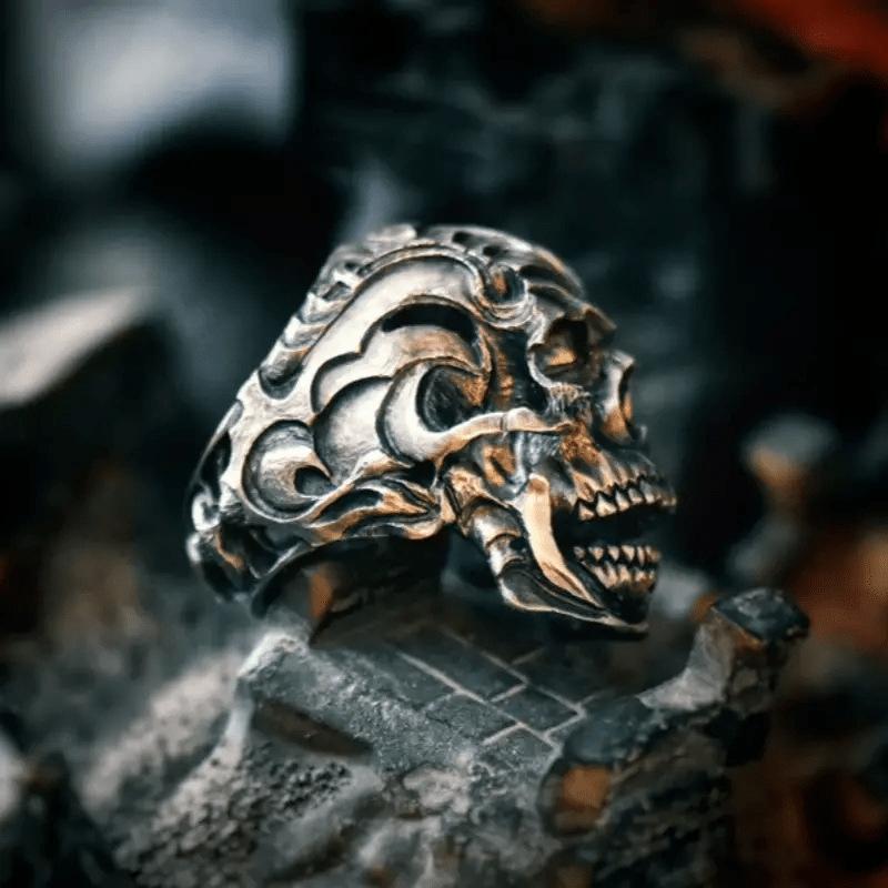 New Retro Skull Head Men's Ring, European and American Punk Style Ring, Rock Accessory