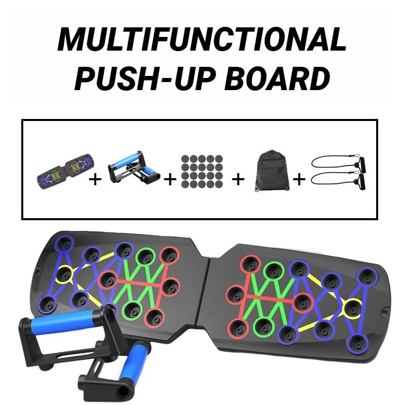 Portable Multifunctional Push Up Board for Home Workout Foldable Fitness Training Device with Resistance Bar