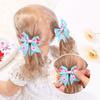 2Pcs/set 2.36''  Valentine's Day Printed Bow Hairclips for Girls Children Ribbon Hair Bows Clip Cheer Up Hair Accessories Gifts