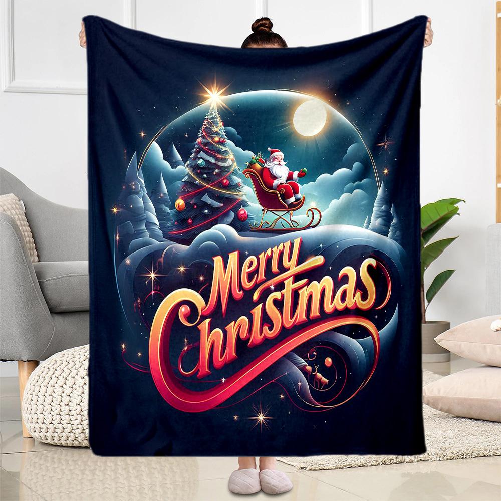 Merry Christmas Santa Claus Blankets are suitable for living rooms, bedrooms, camping, and other places, making them an ideal choice for gifts.