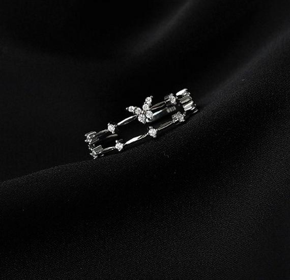 S925 Sterling Silver Double Butterfly Ring: High-End, Sparkling Diamond Design for Women, Light Luxury Fashion