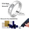 4mm Moissanite Ring for Men 925 Sterling Silver Gemstone Lab Diamond Gold Plated Rings Wedding Engagement Band Jewelry