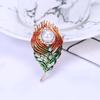 Mori Fresh Literary Fan Sweater Shirt Suit Brooch Pin Three-Dimensional Retro Feather Women'S Gift Gift