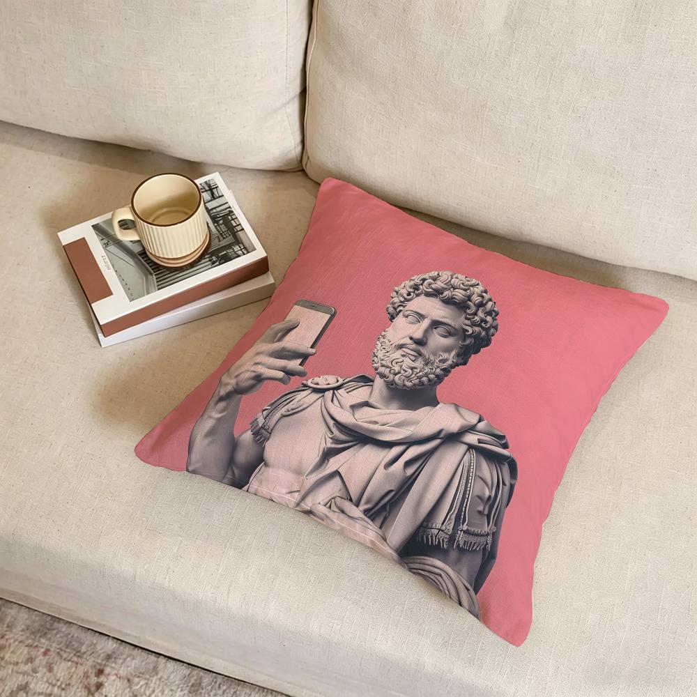 A-Ancient Roman Sculpture Art Cushion Cover Fabric Soft Furnishing,Pillowcase, Cushion Cover, Sofa Pillow, Home Decoration