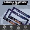 Moon Starry Sky License Plate Frame,Forest Funny Cute License Plate Frame 2 Pack Car Accessories Aluminum License Plate Covers for Men Women 2 Holes