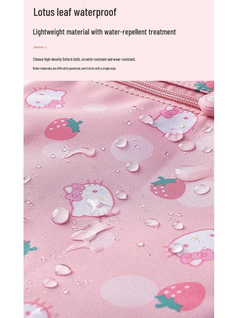 Canvas Kuromi & My Melody Water-Resistant School Backpack for 1st-3rd Grade Students