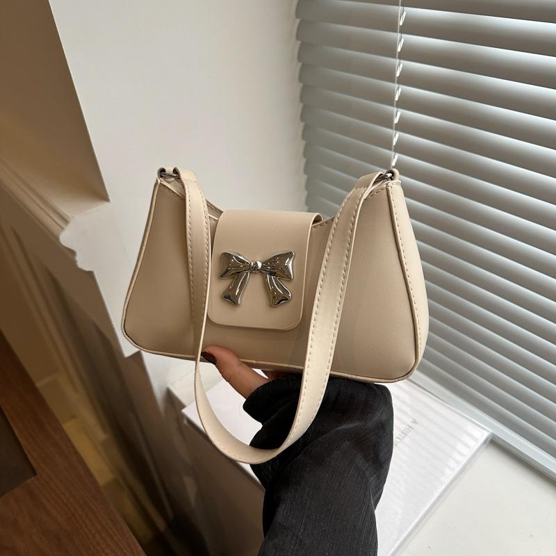 

Корейская версия Универсальная сумка Женская 2025 Весна Новый тренд Зарубежная мода Сумка на плечо Сумка-бант ins Сумка под мышкой белый