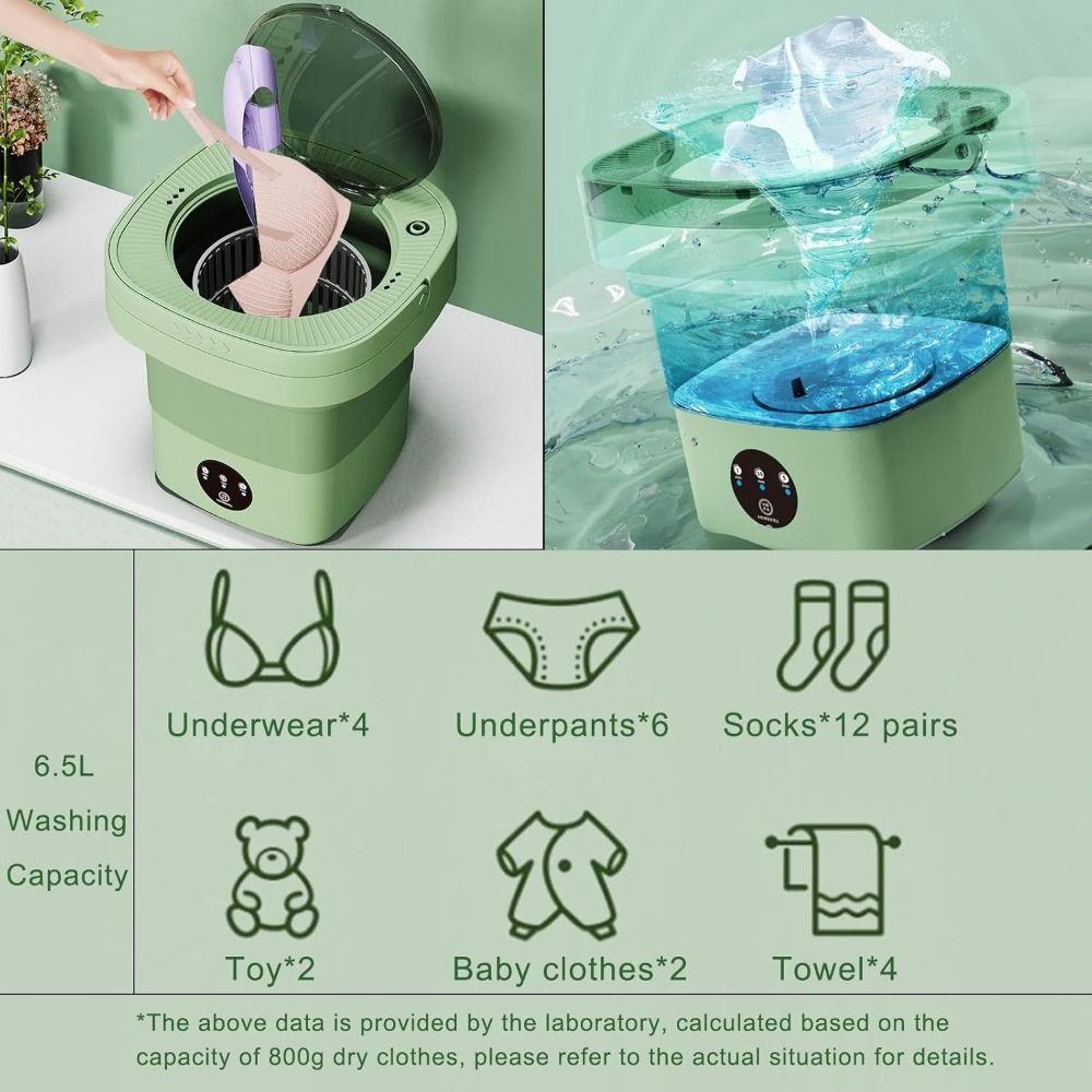 6.5L Mini Washer Powerful Decontamination Foldable Washer New Portable Washing Machine