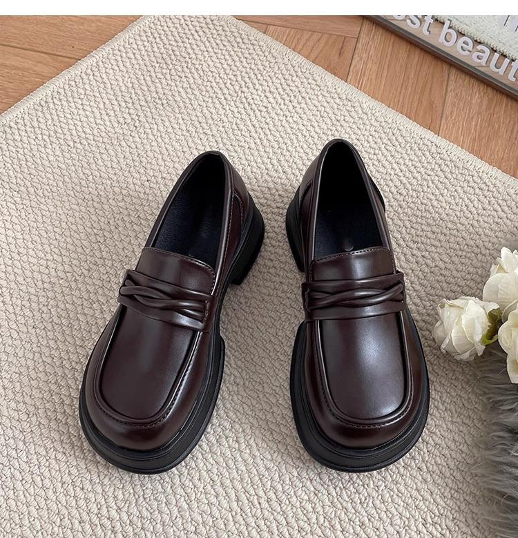 Black British Style Small Leather Shoes Women's 2025 New Spring and Autumn Single Shoes Summer Muffin Platform Mary Jane Loafers