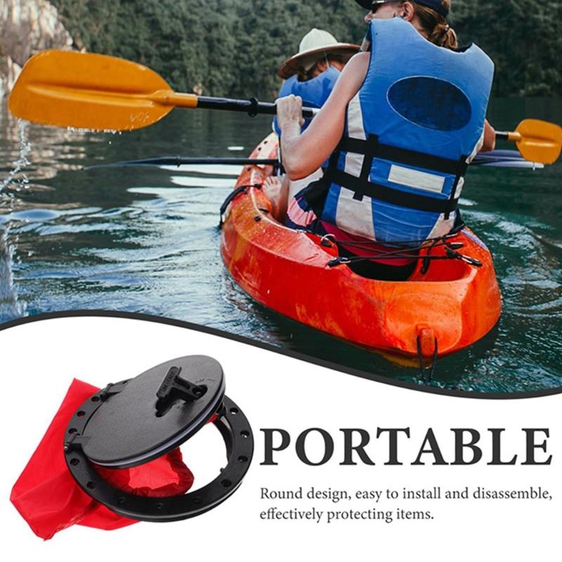 8In Round Hatches Cover Deck Plate Accessories Hatches Cover with Waterproof Bag for Kayaks Boats Fishing Rigging