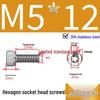 304 Stainless Steel Hex Socket Head Cap Screws, Cylindrical Head, DIN912.
