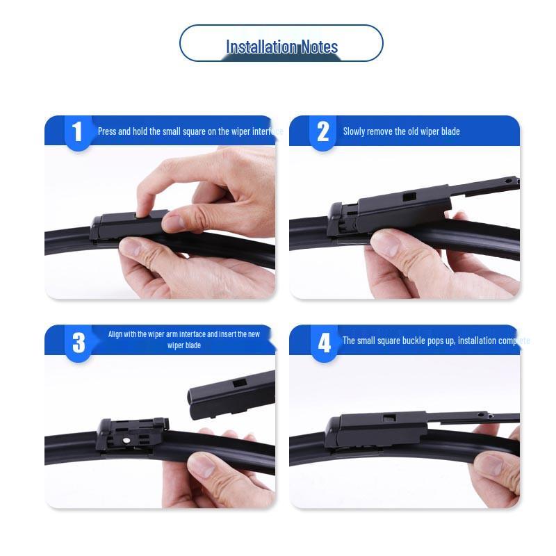 Silent Frameless Wiper Blades for Changan UNIK: Front & Rear, 20 to 22 inches