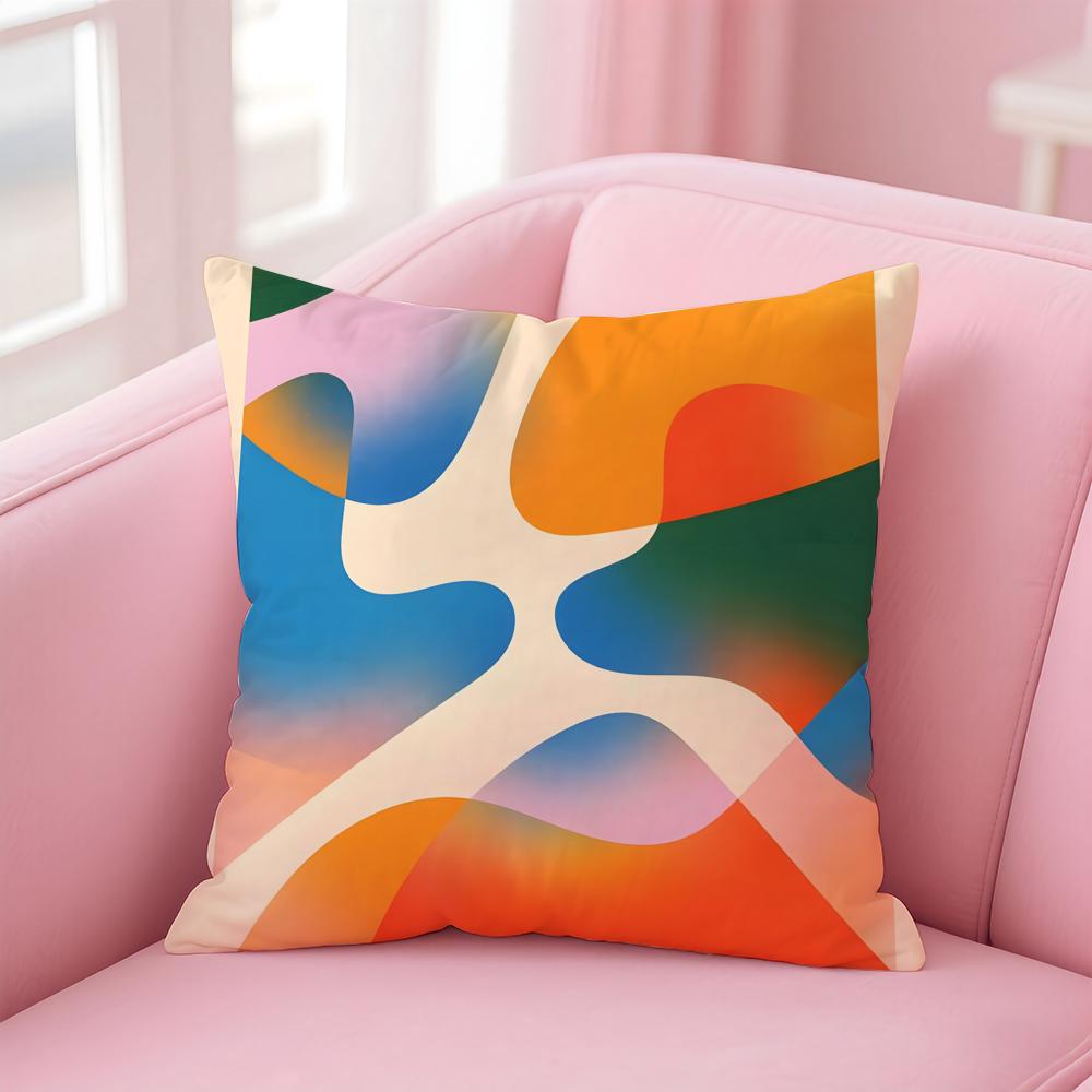 Abstract Geometric Pattern Cushion Cover Pillow Case Soft Skin Friendly Fabric Concealed Zipper