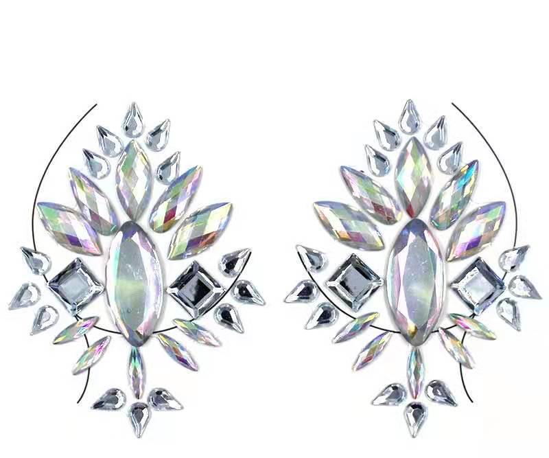 Diamant-Tattoo-Aufkleber für Make-up & Karnevals-Brustdekoration