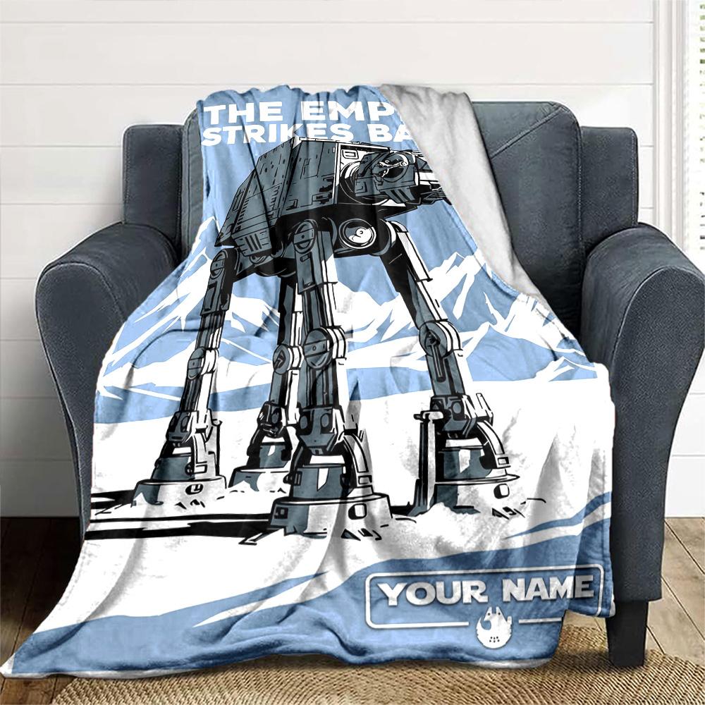 Star Wars Personalized Text Blanket Multi-purpose Personalized Blanket Soft Warm Cozy for Picnics Nap Home Decor Office Chair for All Occasions