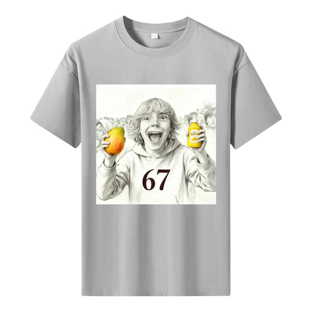 Men's Printed Short Sleeve T-Shirt Men's Loose Casual Short Sleeve Top