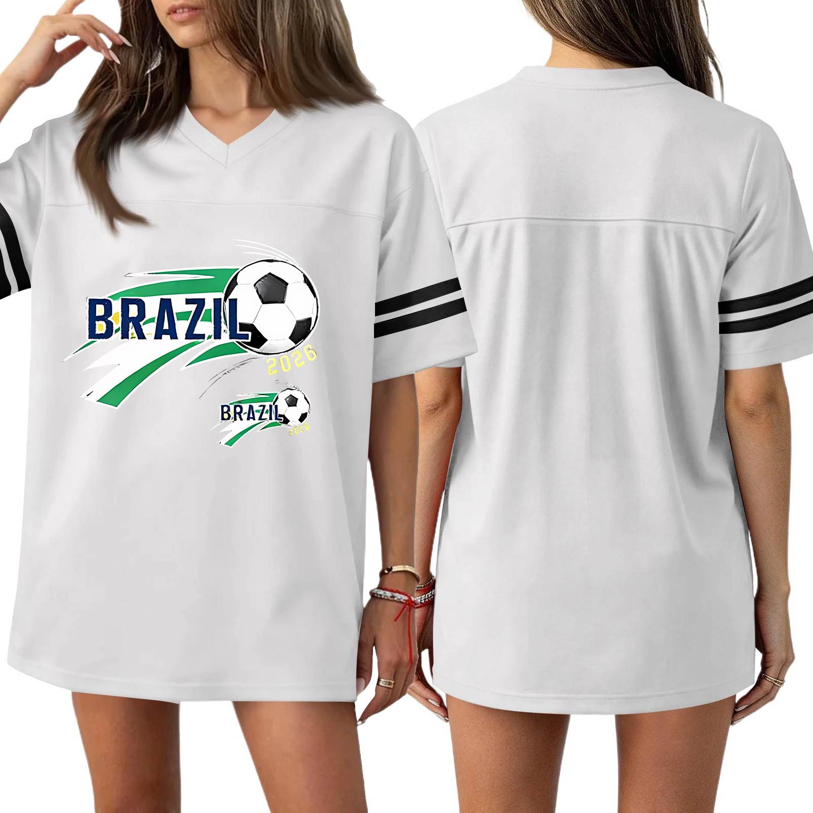 

Women s Casual & Stylish V-Neck Sports — Print Short-Sleeve Athletic T-Shirt Top XS
