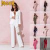 Completi Pantaloni a Manica Lunga con Collo a Polo Casual Autunno Inverno Moda Donna