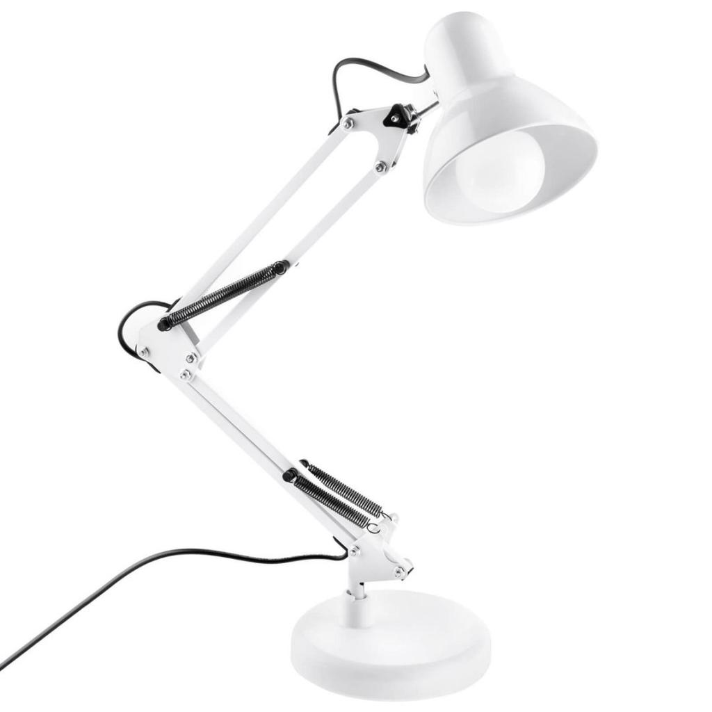Tobi E27 White Drafting Desk Lamp With Tabletop Holder