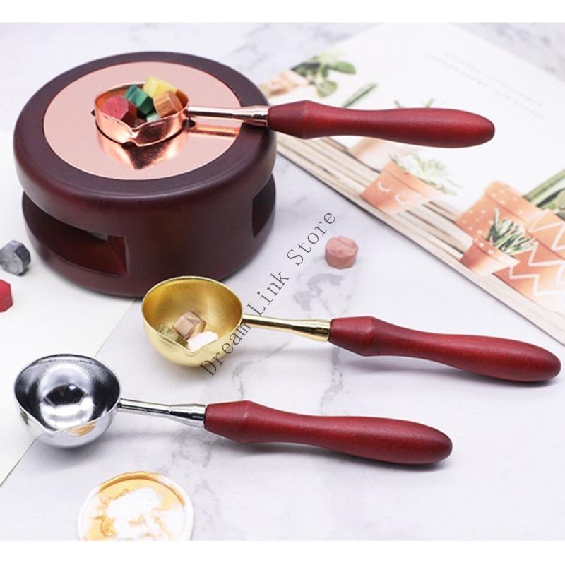 Q1FD 3 Pcs Metal Sealing Spoon Wax Seal Spoon Wax Sealing Stamp Melting Spoon