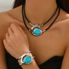 Set di Braccialetti Bohemien in Pelle Intrecciati a Mano, Braccialetto Wrap Regolabile con Chiusura Magnetica in Lega, Regalo Amicizia Hippie per Donne Uomini