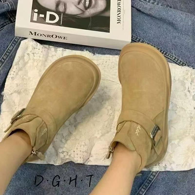 

Зимние туфли на плоской подошве женские зимние ботильоны замшевые на платформе дизайнерские повседневные туфли пряжка новые ботинки 2024 трендовые удобные ботинки для ходьбы женские 40 покинуть белый