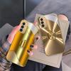 Warm Golden Cute Apple For Samsung Galaxy S 21 S22 S23 Plus S24 Ultra S20 FE 25Ultra S21+ S9+ 22Plus Golden Glass Phone Case