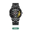 Stainless Steel Band Men's Quartz Watch Fashion 3D Car Wheel Sports Wrist Watch For Men