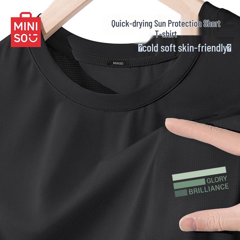 MINISO Men's Quick-Dry Ice Silk Cooling Mesh T-Shirt