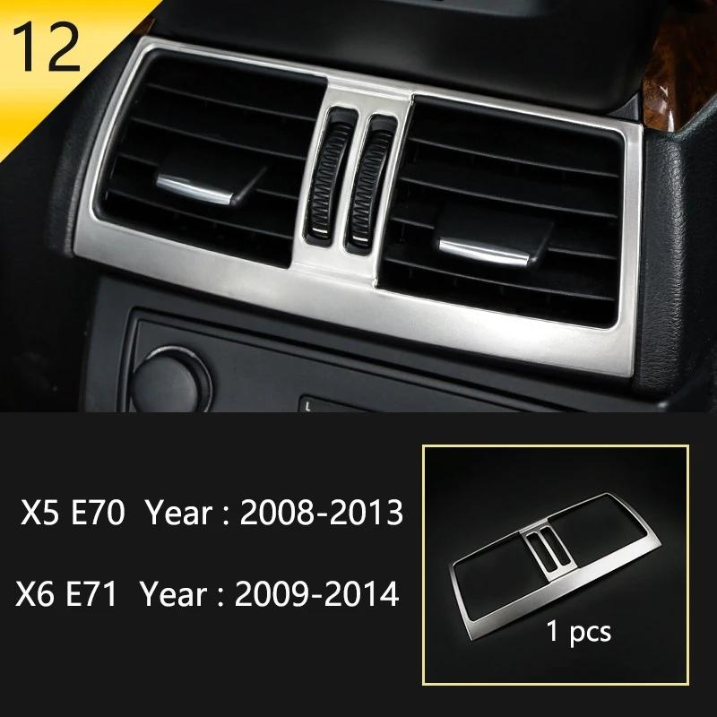 Stal nierdzewna Pokrywa ramki bocznego otworu wentylacyjnego deski rozdzielczej samochodu Naklejka wykończeniowa Do BMW X5 E70 X6 E71 Akcesoria do stylizacji wnętrza