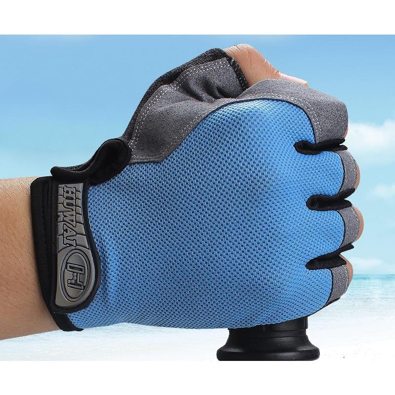 Half Finger Fitness Gloves for Training Iron Lifting Weightlifting Outdoor Hiking Cycling Anti Slip and Wear-resistant Sports Gloves S небесно-голубой