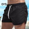 Sommer Low Rise Elastischer Bund Kordelzug Strand Surfen Shorts Atmungsaktive Seite Unregelmäßige Trim Männer Bademode Shorts