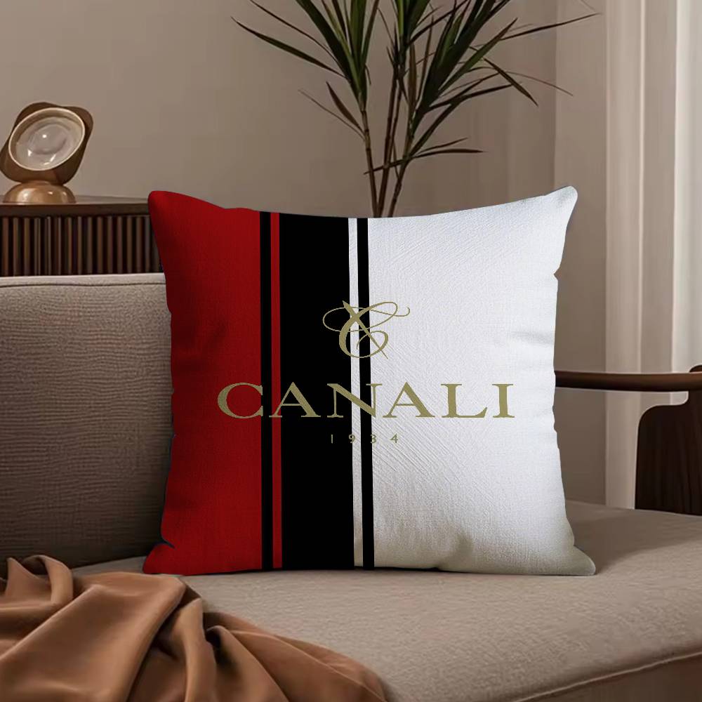Men's clothing brands C-CANALI Pillow Case Anti-dustmite Pillowcase Invisible zipper silky short plush Sofa cushion cover